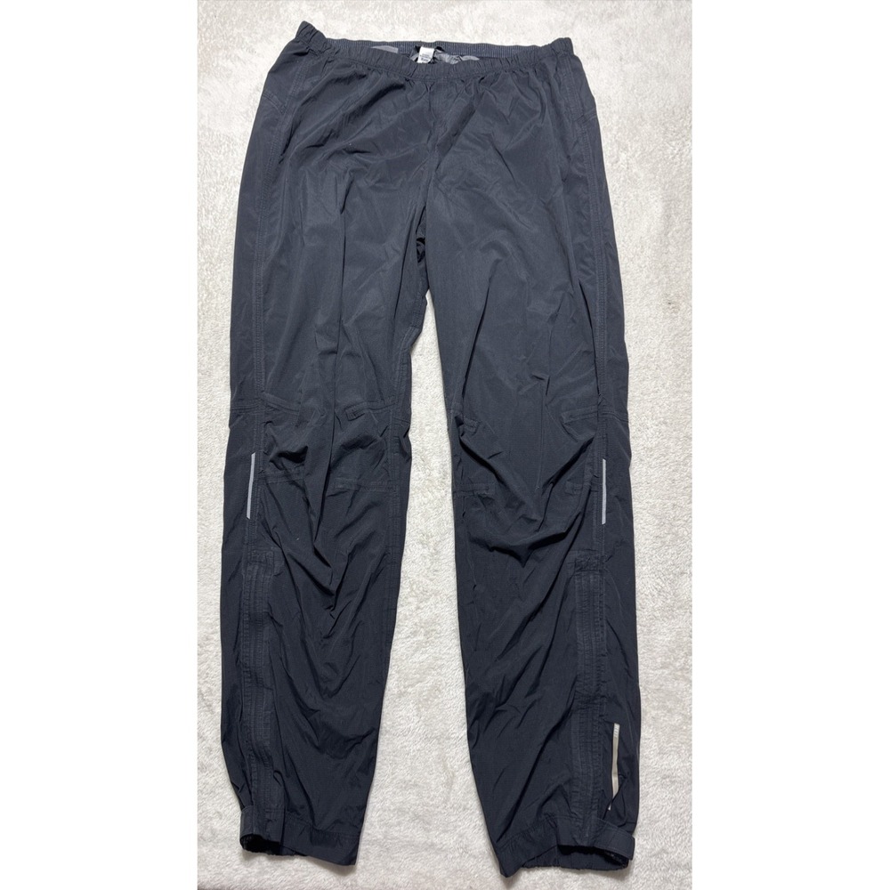 REI Junction Cycling Rain Pants Mens XL Black Elastic Waist Zip Adjustable Cuffs